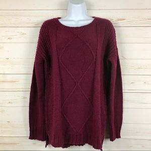 Cupcakes and Cashmere Maroon Cable Knit Sweater